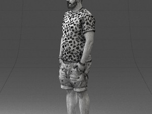 man in beige shorts 0323 3D Модель