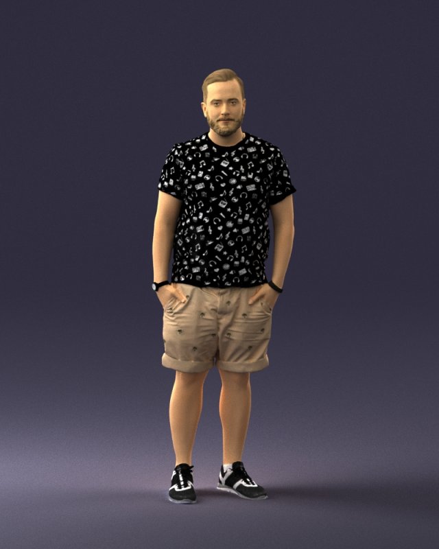man in beige shorts 0323 3d print ready 3D Print Model .c4d .max .obj .3ds .fbx .stl .blend 