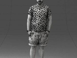 man in beige shorts 0323 3d print ready 3D Print Model