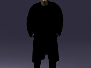 man in black cloak 0325 3D Model