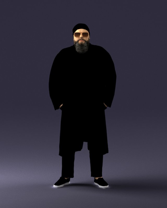 man in black cloak 0325 3d print ready 3Dプリントモデル .c4d .max .obj .3ds .fbx .stl .blend 