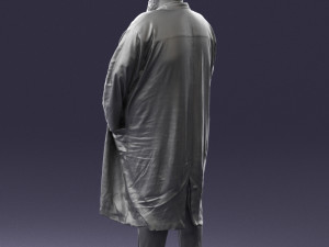 man in black cloak 0325 3d print ready 3Dプリントモデル