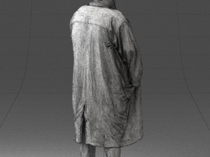man in black cloak 0325 3d print ready 3Dプリントモデル