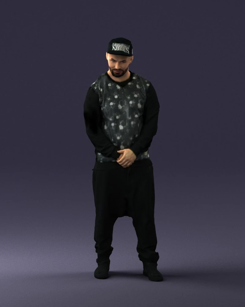 man in baseball cap 0333 3d print ready 3D Print Model .c4d .max .obj .3ds .fbx .stl .blend 