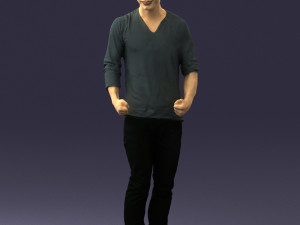 man in gray t-shirt 0335 3D 모델