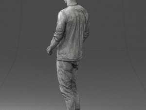 man in gray t-shirt 0335 3D Modell