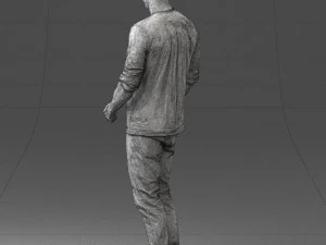 man in gray t-shirt 0335 3D Model