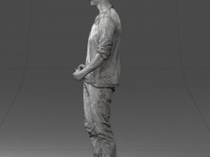 man in gray t-shirt 0335 3D Modell