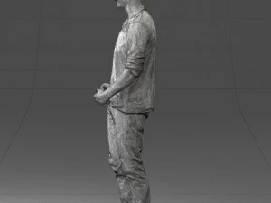 man in gray t-shirt 0335 3D Model