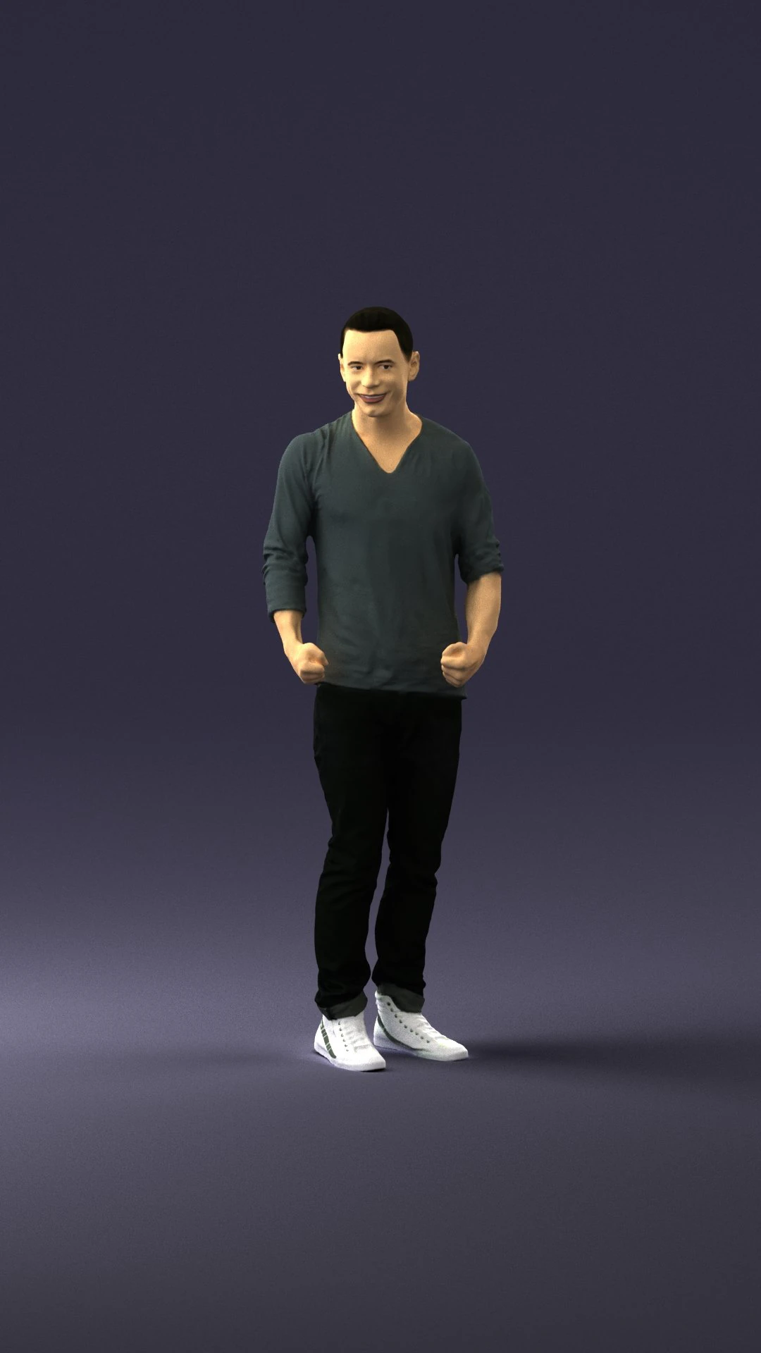 man in gray t-shirt 0335 3d print ready 3D Print Model .c4d .max .obj .3ds .fbx .stl .blend 