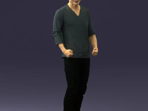man in gray t-shirt 0335 3d print ready 3D Print Model