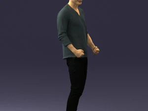 man in gray t-shirt 0335 3d print ready 3D Print Model