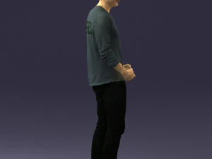 man in gray t-shirt 0335 3d print ready 3D Print Model