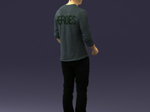 man in gray t-shirt 0335 3d print ready Modelo de Impressão 3D