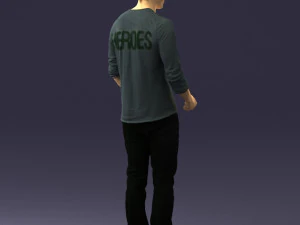 man in gray t-shirt 0335 3d print ready 3D Print Model