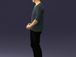 man in gray t-shirt 0335 3d print ready Modelo de Impressão 3D