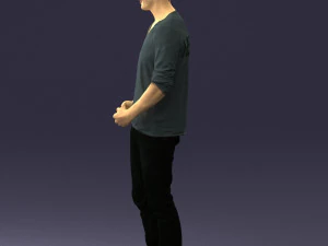 man in gray t-shirt 0335 3d print ready 3D Print Model