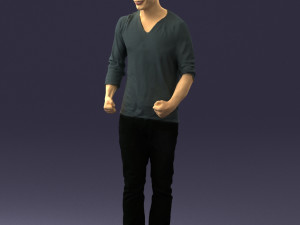 man in gray t-shirt 0335 3d print ready Modelo de Impressão 3D