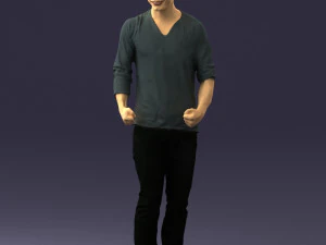 man in gray t-shirt 0335 3d print ready 3D Print Model