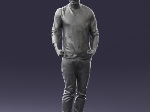 man in gray t-shirt 0335 3d print ready Modelo de Impressão 3D