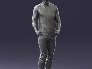 man in gray t-shirt 0335 3d print ready Modelo de Impressão 3D
