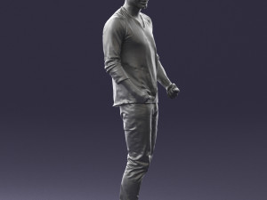 man in gray t-shirt 0335 3d print ready Modelo de Impressão 3D
