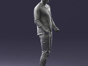 man in gray t-shirt 0335 3d print ready 3D Print Model