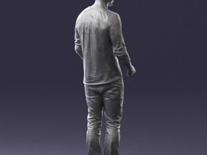 man in gray t-shirt 0335 3d print ready Modelo de Impressão 3D