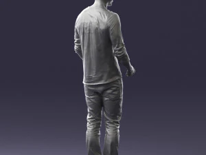 man in gray t-shirt 0335 3d print ready 3D Print Model