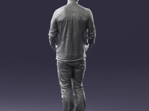man in gray t-shirt 0335 3d print ready Modelo de Impressão 3D