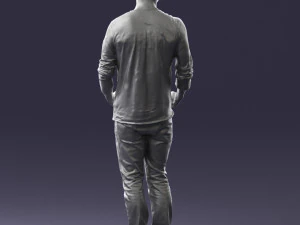 man in gray t-shirt 0335 3d print ready 3D Print Model