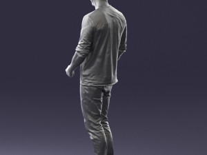 man in gray t-shirt 0335 3d print ready Modelo de Impressão 3D