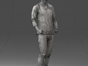 man in gray t-shirt 0335 3d print ready Modelo de Impressão 3D
