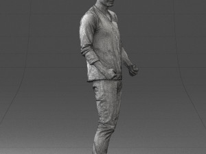 man in gray t-shirt 0335 3d print ready Modelo de Impressão 3D