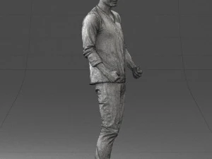 man in gray t-shirt 0335 3d print ready 3D Print Model