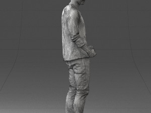 man in gray t-shirt 0335 3d print ready Modelo de Impressão 3D