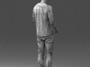man in gray t-shirt 0335 3d print ready Modelo de Impressão 3D