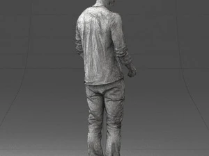 man in gray t-shirt 0335 3d print ready 3D Print Model