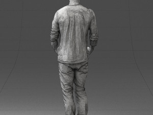 man in gray t-shirt 0335 3d print ready Modelo de Impressão 3D