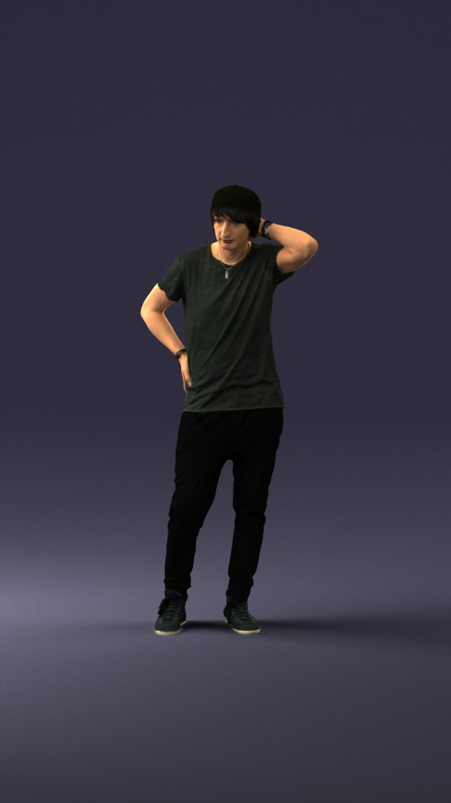 man in pose 0337 3d print ready 3D-printmodel .c4d .max .obj .3ds .fbx .stl .blend 