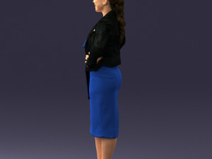 woman in blue dress 0338 3D Model