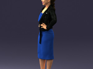 woman in blue dress 0338 3D Model