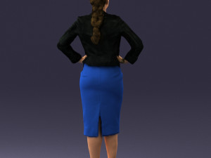 woman in blue dress 3d print ready Modelo de impresión 3D