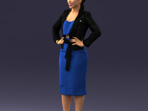 woman in blue dress 3d print ready Modelo de impresión 3D