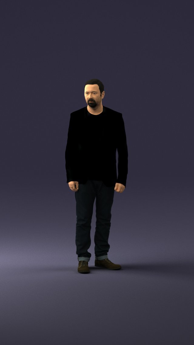 man in black jacket 0339 Model 3D .c4d .max .obj .3ds .fbx .stl .blend 