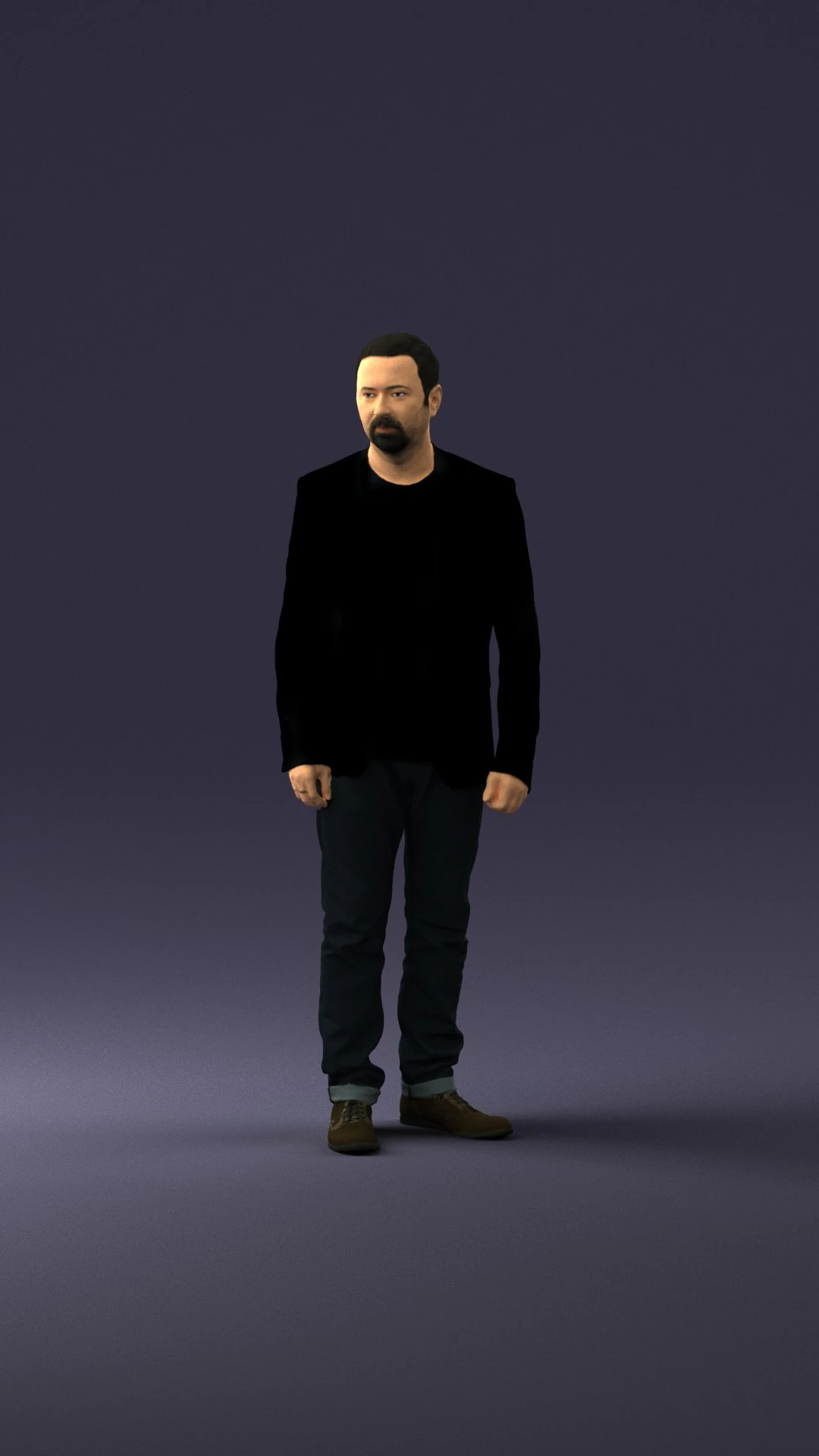 man in black jacket 0339 3D Model .c4d .max .obj .3ds .fbx .stl .blend 