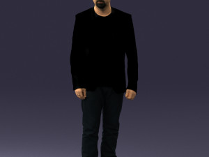 man in black jacket 0339 Model 3D