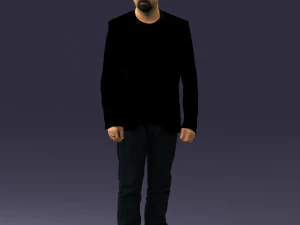 man in black jacket 0339 3D Model