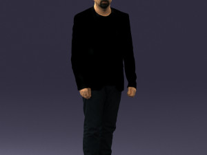 man in black jacket 0339 Model 3D