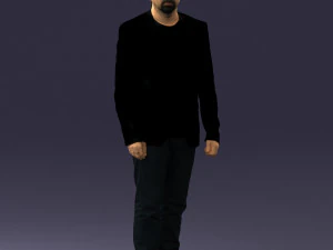 man in black jacket 0339 3D Model